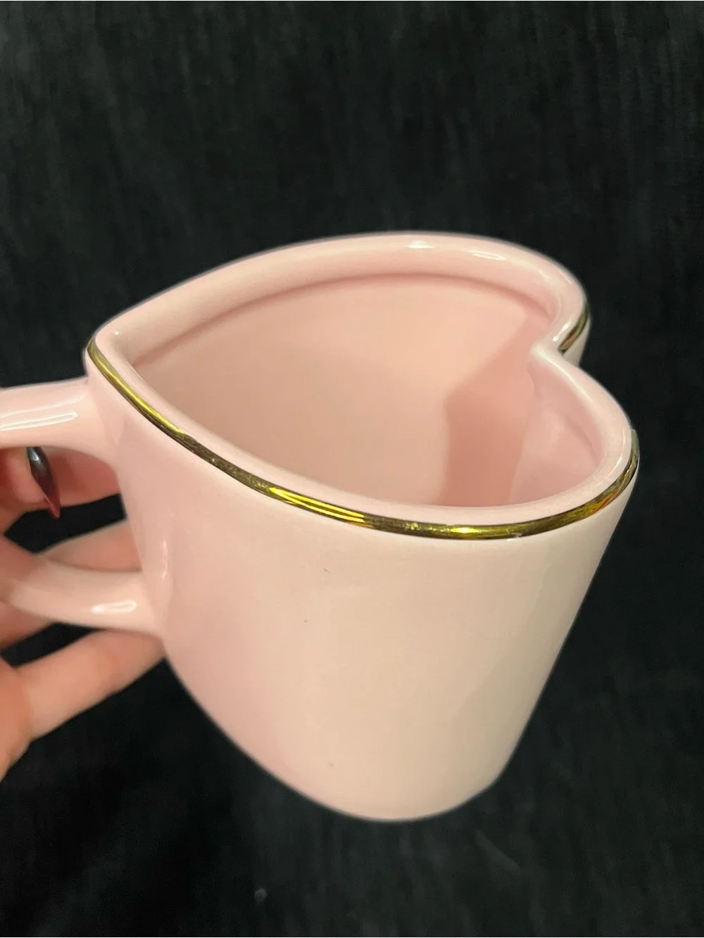 Threshold Pink Heart Rim Ceramic Mug with Gold Trim